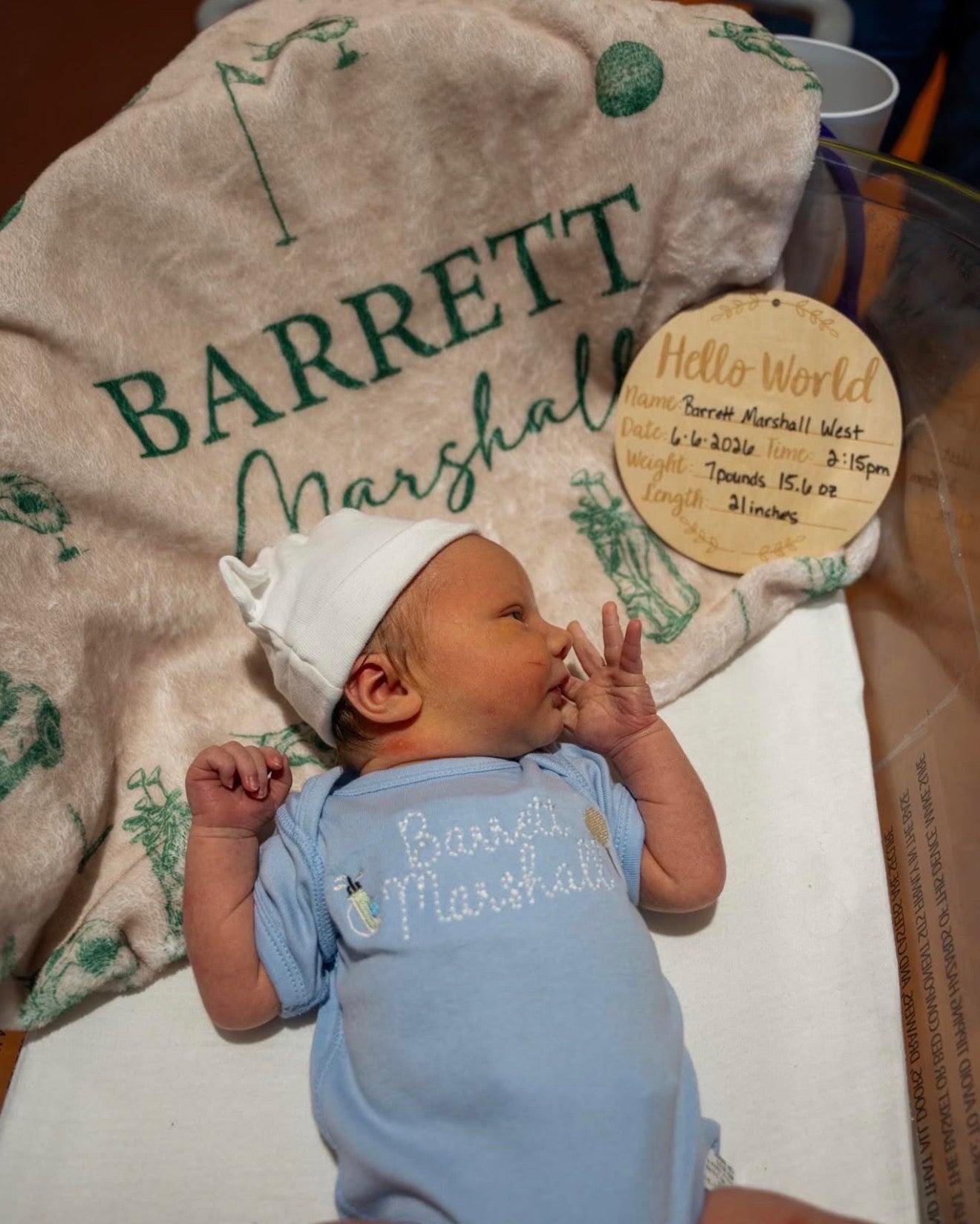 A Personalized Newborn Keepsake for Baby Barrett Marshall 💙