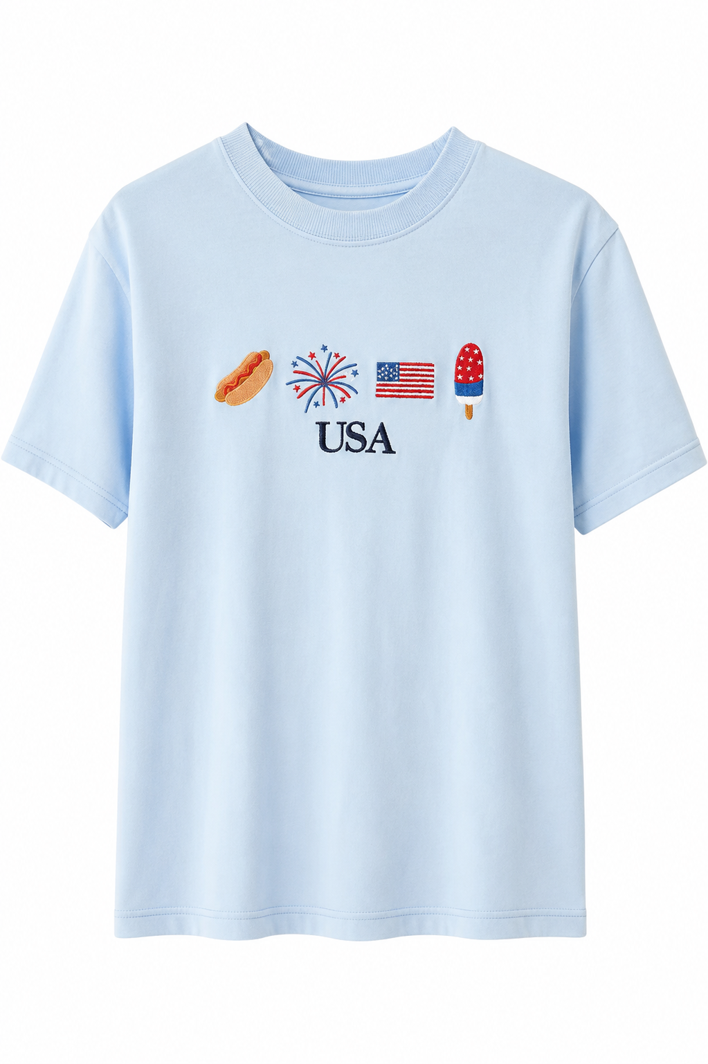 USA Summer Icons Embroidered Tee