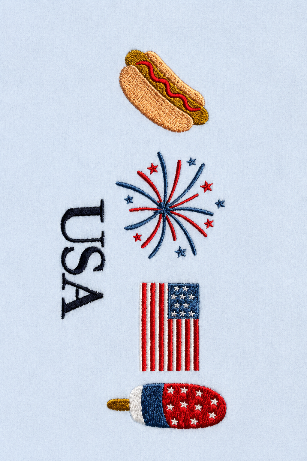 USA Summer Icons Embroidered Tee