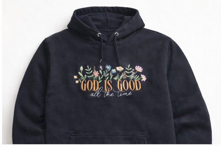 God Is Good All The Time Floral Hoodie