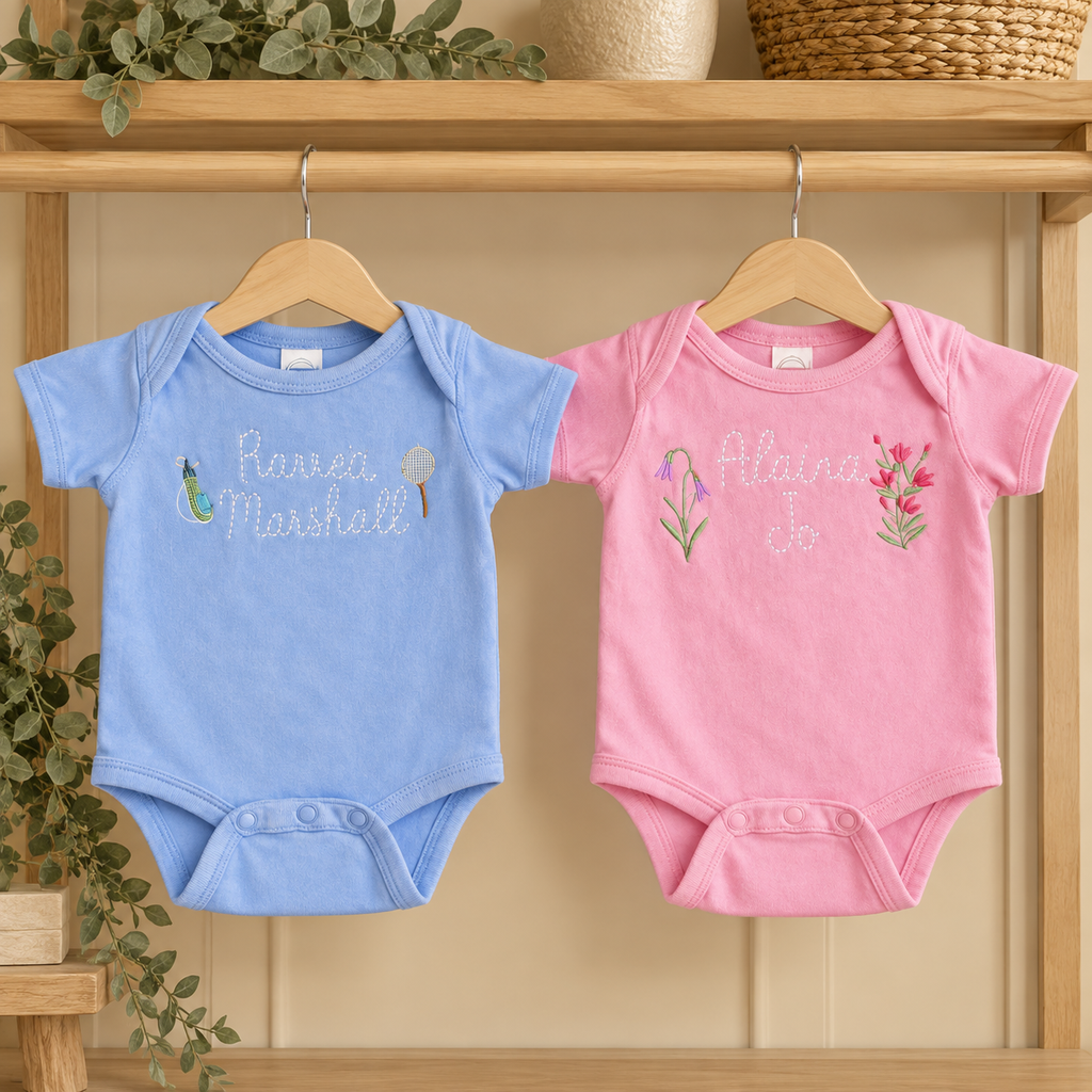 Embroidered Baby Name Onesie