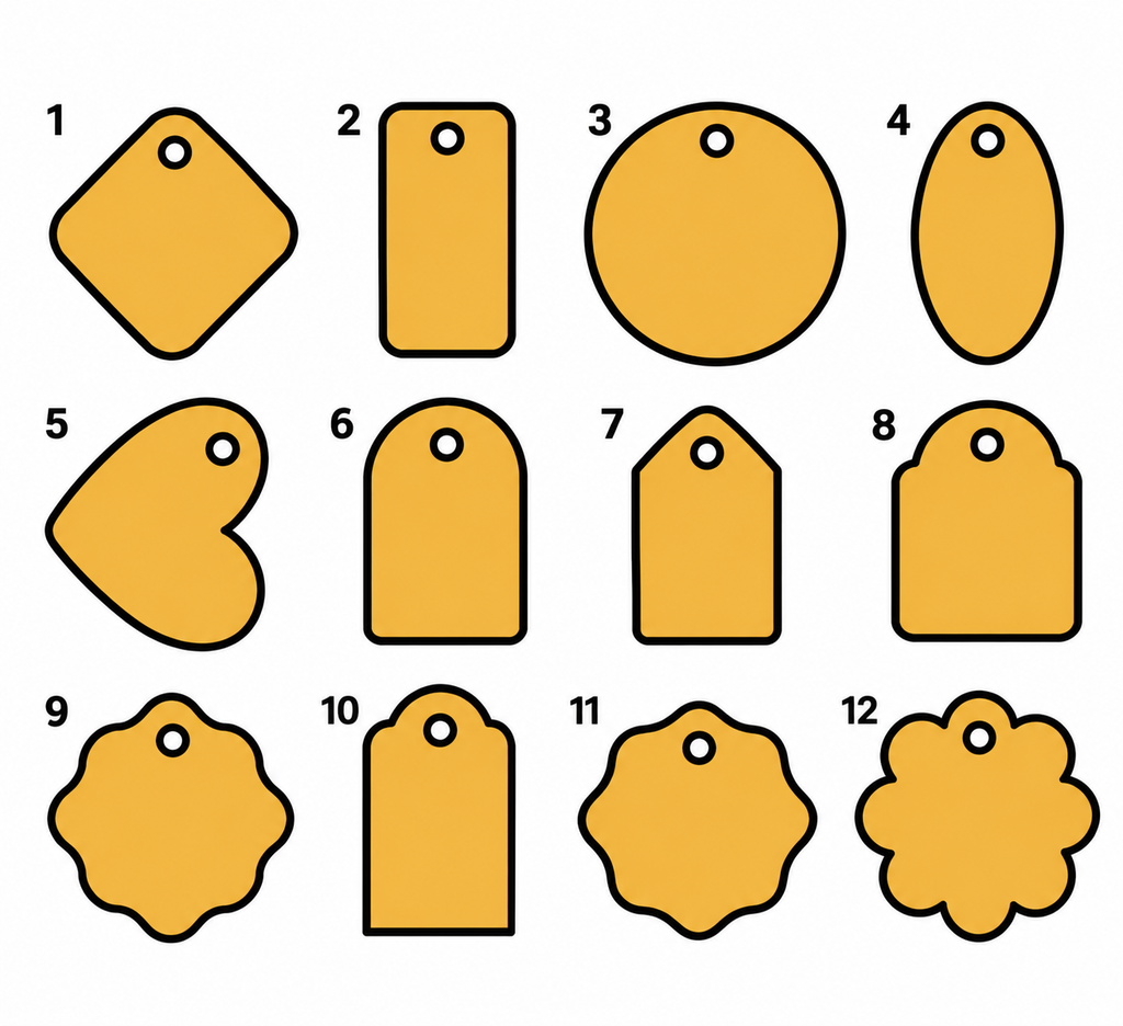 Bag tag shapes guide