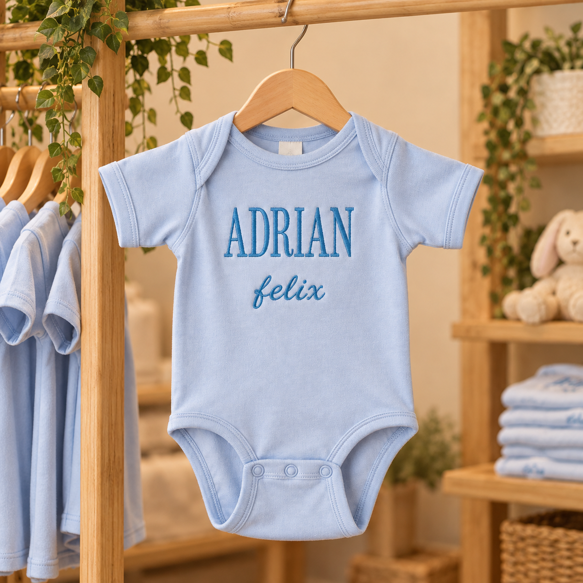 Blue Baby Onesie – Custom Embroidered
