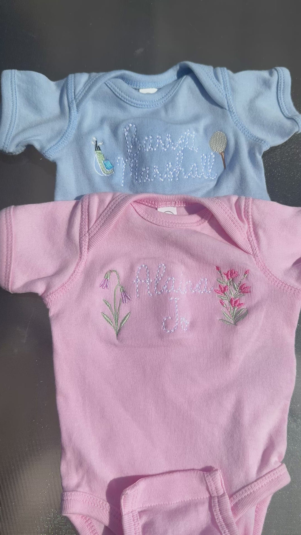 Embroidered Baby Name Onesie